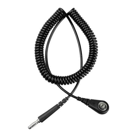 Desco Industries Inc Desco Coil Cord 10 Ft 09040 Thermoplastic Elastomer Snap Socket - Black 9040